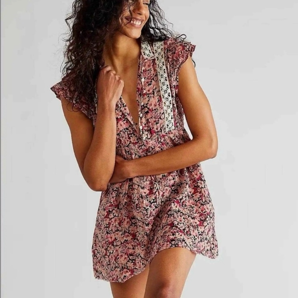 Free People Eva Cotton Tunic/Mini Dress Sz M
